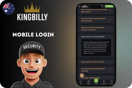 Mobile casino login interface